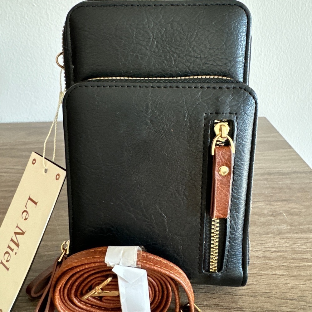 Black and Brown Crossbody Bag - Picture 7 of 9